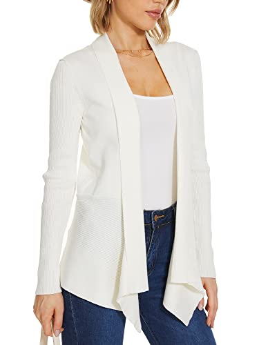 Image of INKOFF Womens Draped Front Cardigan Sweaters Long Sleeve Waterfall Irregular Hem Cardigans Lighweight