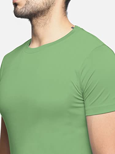 Image of BULLMER Solid Cotton Blended Half Sleeve Round Neck Tshirt for Men