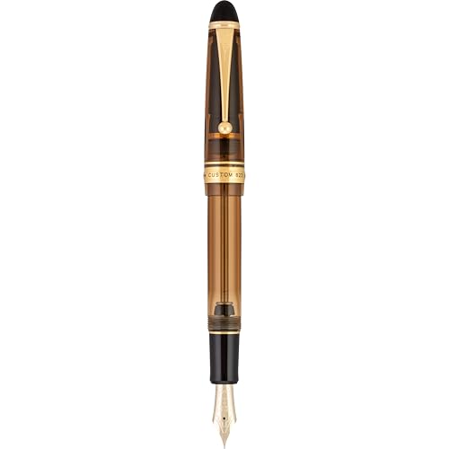 Image of Pilot Custom 823 Fountain Pen, Amber Barrel, Blue Ink, Medium Nib (60556)