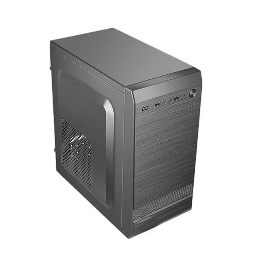 Gabinete de computadora Mid-Tower para juegos con panel lateral de panal, 2 posiciones para ventiladores, compatible con Micro ATX/ITX miniatura 1