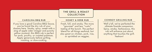 Spicewalla Grill Dry Rub 3 Pack | Carolina Pork, Cowboy Grilling, Honey Herb | for Pork, Steak, Chicken & Vegetables, BBQ Gift Set