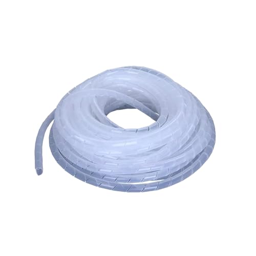 Glowster Organizador de cables en espiral, 10 mm x 10 m, Blanco; Ideal para hogar u oficina
