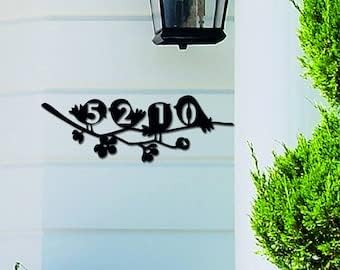 Personalized Custom Metal Address Sign, Birds home numbers, Birds address sign, Outdoor Wall Decor, Address Plaque, Metal wall decor, Housewarming Gift