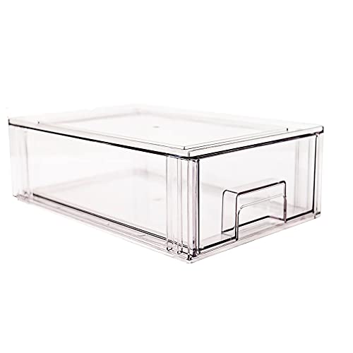 Oba Method Durable Clear 8.25 x 12.5 x 4.25 Acrylic Small Stackable Storage Container Drawer