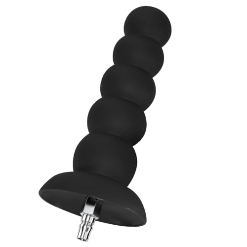 8 2 Inch Silicone Black Anal Beads with Quick Air Connector