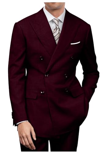 Men's Slim Fit Double Breasted Suit Jacket & Pants