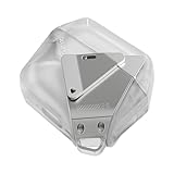 Aulumu A29 AirPods 4 ケース エアポッズ 第4世代 ケース (2024) ジオメトリックデザイン 亜鉛合金ロック 落下防止 ワイヤレス充電 ストラップ付き 耐衝撃 強化コーナー保護 半透明ホワイト