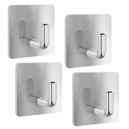 Lyramis 4 piezas gancho adhesivo de pared, colgante de pared sin taladrar, ganchos adhesivos de pared, paño de cocina, ganchos de ducha, adhesivo pequeño para toallero de cocina