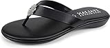 ITALIAN Shoemakers Womens Gea Thong Flip Flop Sandal (9, Black, numeric_9)