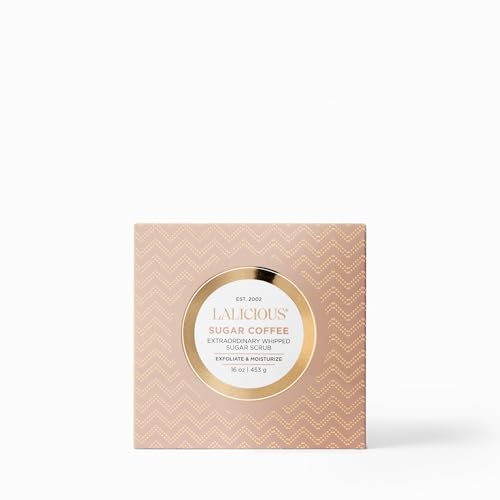 Image of LALICIOUS Sugar Coffee, Exfoliating & Moisturizing Body Scrub with Coconut Oil, Coffee Grounds & Honey for Radiant Skin | Gently Buffs & Smooths Sensitive Skin | No Parabens | Large 16oz