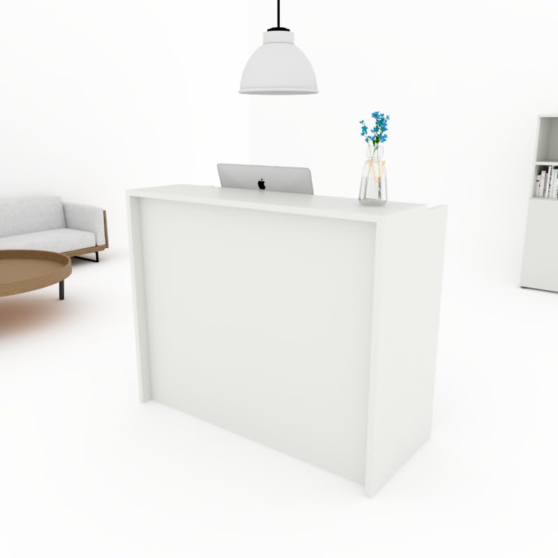 Genérico Mostrador Blanco Laminado de 120x105x50cms, Grosor de 25mm. (Blanco)