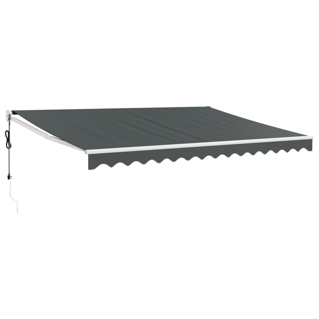 vidaXL Toldo Retráctil Automático, Toldo Eléctrico con Motor, Sombrilla Colgante de Pared, Toldo para Balcón Patio Tienda, Gris Antracita 4x3 m