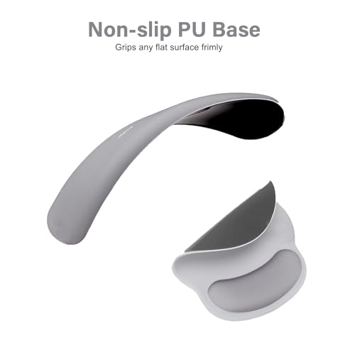 Image of MOSISO Wrist Rest Support for Mouse Pad&Keyboard Set, Circle Curved Ergonomic Mousepad&Coaster Non-Slip Base Home /Office Pain Relief&Easy Typing Pad with Soft Cloth&Raised Memory Foam, Gray