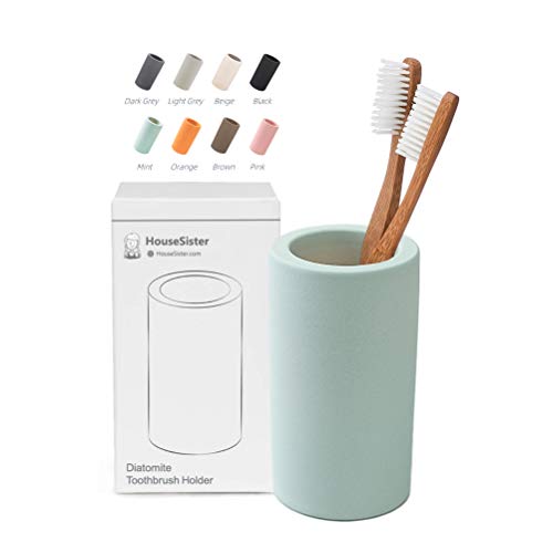 HouseSister Organic Diatomite Toothbrush Toothpaste Makeup Brushes Razors Holder Bathroom Countertop Organizer St