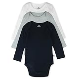 HonestBaby unisex-baby 3-pack Long Sleeve Bodysuits One-piece 100% Organic Cotton for Infant Baby Girls, Boys, Dark Navy, 0-3 Months