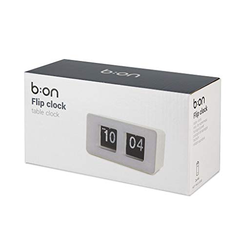 Horloge de table Flip Clock blanche en plastique au design rétro Balvi - 3
