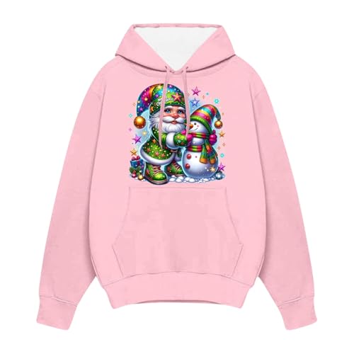 Mens Christmas Hoodies Cute Snowman Graphic Hoodie Long Sleeve Casual Sweatshirts Christmas Holiday Pullover Tops2