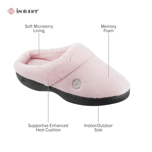 isotoner Men's Classic Clog Slippers with Memory Foam Comfort and Non-Slip Stability, Peony, 7.5-82