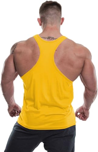 Image of Men's Summer Inner Vest Stringer Soild Round Neck Sleeveless Polyester Tshirt for Gym