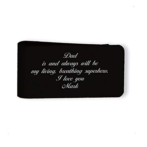 Custom Personalized Laser Engraved Stainless Steel Money Clip, For Dad, Husband, Friend, Grandpa,and mom boyfriend (Black)