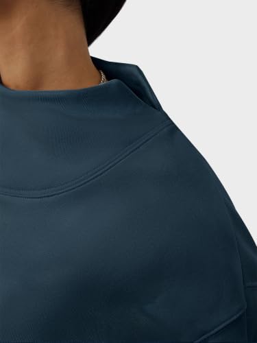 Image of ANRABESS Womens Oversized Sweatshirts Mock Neck Pullover