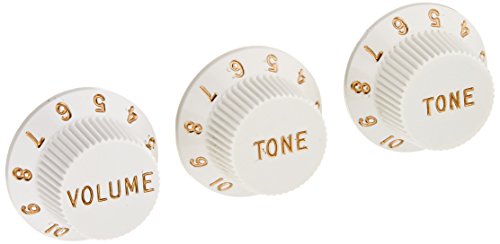 Fender Strat Knobs One Volume, Two Tone,  White