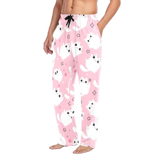 Smart Spirits Men's Cotton Pajama Pants with Pockets and Drawstring Comfortable and Stylish,S4