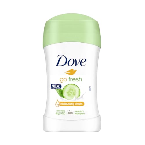 Image of Dove Go Fresh Cucumber & Green Tea Antiperspirant Deodorant Stick | 48-Hour Protection | 1 /4th Moisturising Cream & 100% Natural Caring Oil | 40ml