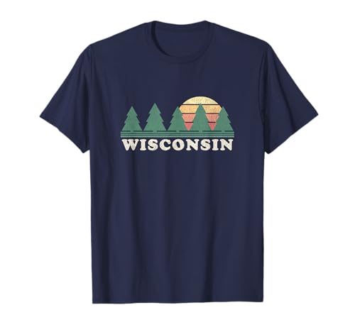 Wisconsin WI T-Shirt Vintage Graphic Tee Retro 70s Design T-Shirt