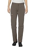 vaude, farley stretch capri t-zip ii, donna, pantaloni, marrone - coconut, taglia produttore: 46