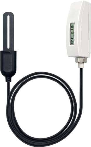 ECOWITT Sensor de humedad del suelo WH51L con cable de 1 m, monitor de humedad de plantas de flores de 8 canales con pantalla LCD, medidor de humedad de suelo para exteriores, sensor higrómetro de