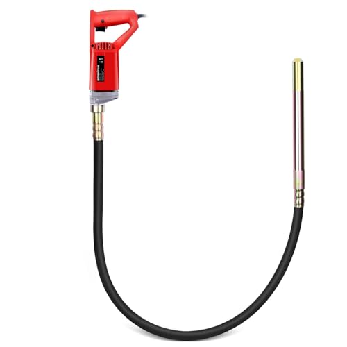 Betonrüttler 1550W mit 1.5m SCHLAUCHLÄNGE, Elektro Betonverdichter, 35 mm Betonrüttler Flaschenrüttler, Beton Rüttelflasche, Rührwellendrehzahl 5500 U/min, Beton Rüttelflasche für Hausbau, Brückenbau