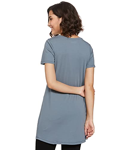 Image of Amazon Brand - Symbol Women's Cotton Stretch Half Sleeve Round Neck Regular Fit T-Shirt (Tunic Length)