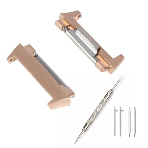 Gheper 22MM Metal Conectores compatibles con Fitbit ionic DIY Adaptador Reemplazo de Conector de Botón sin Espacio de Acero Inoxidable