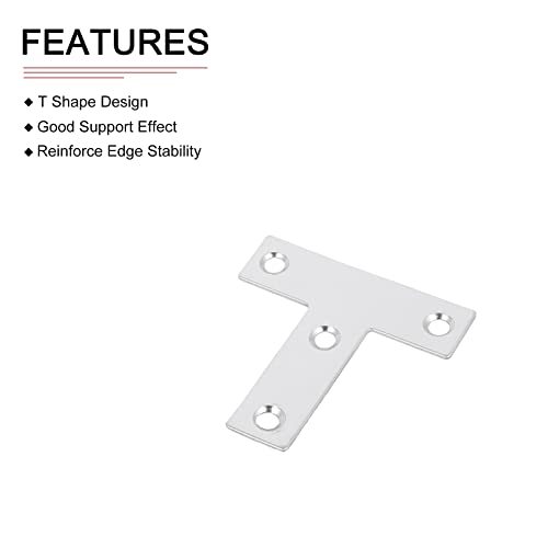 DTGN 1.97"x1.97"(HxW) T Brackets, 5Pack, Good for Furniture Mending Repair, Durable 304 Stainless Steel Fixing Brace Plates - Image 3
