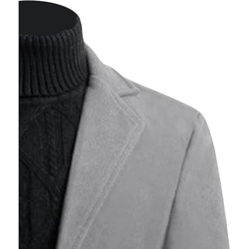 Maiyifu-GJ Mens Wool Blend Trench Coat Mid-Length Notched Collar Long Top Pea Coats Business Single Breasted Jacket Overcoat4