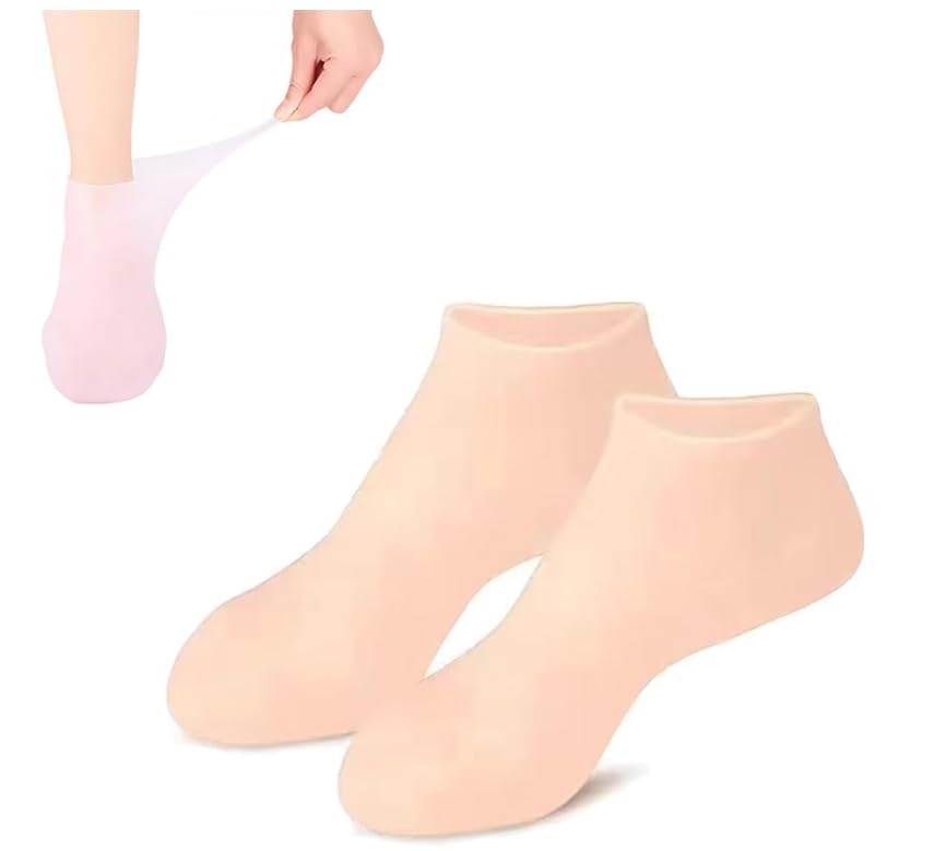 2 pares de calcetines de silicona hidratantes para pies secos