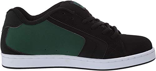 DC Men's Net Skate Shoe, Black/Black/Green, 14 D M US