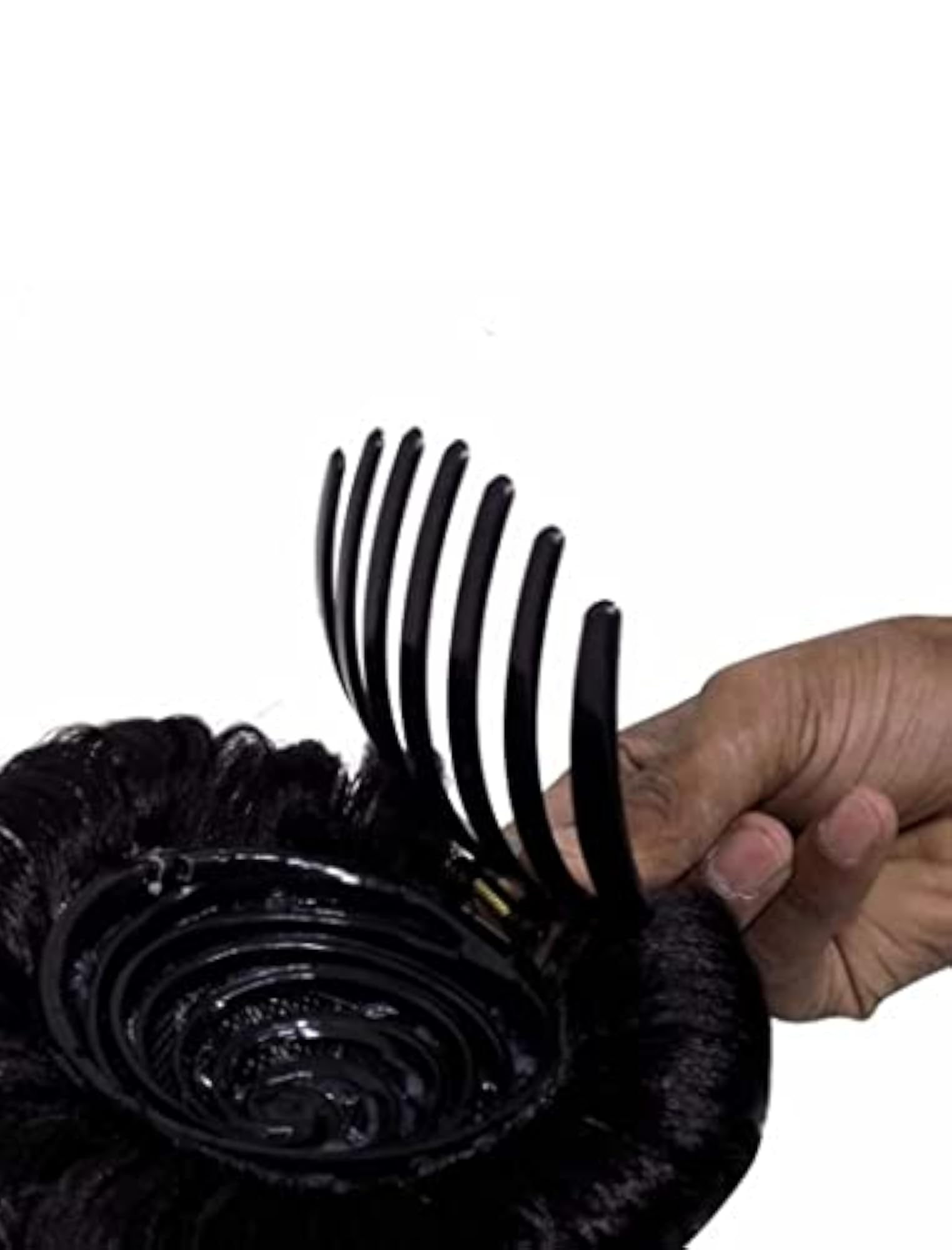 Women's Black Color Hair Bun with Clutcher Design