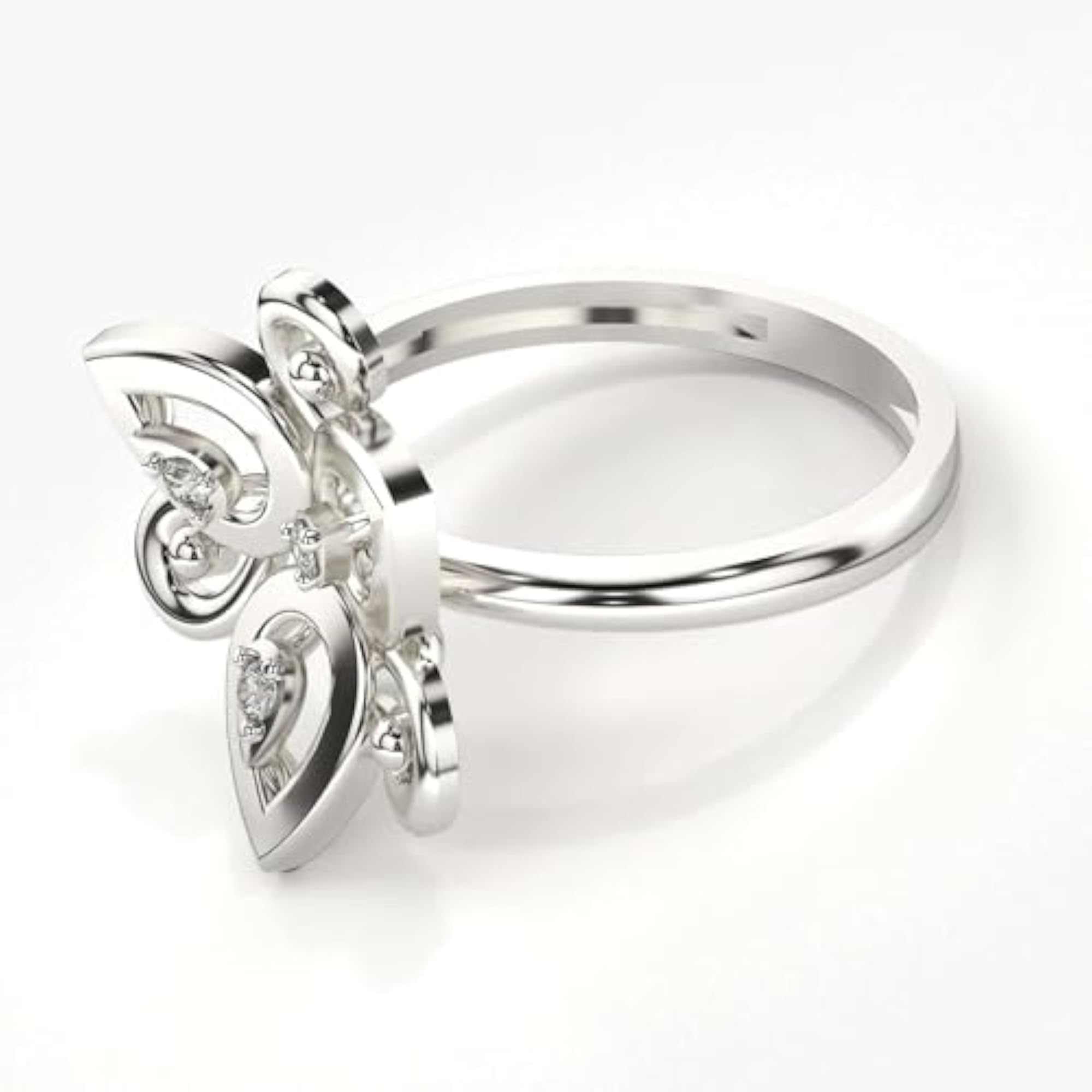Women's Sterling Silver & Lab Grown Diamond 0.06cts Ring, Stylish