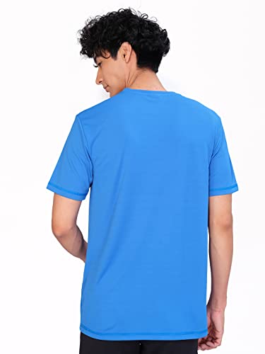 Image of TECHNOSPORT Men's Slim Fit Polyester Activewear Sports T-Shirt with Moisture-Wicking Comfort for Workout, Running & Gym