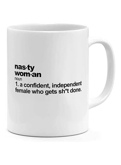 RYN PRINTED DESIGN Ceramic Proper Definition Get Shit Done Nasty Mug White