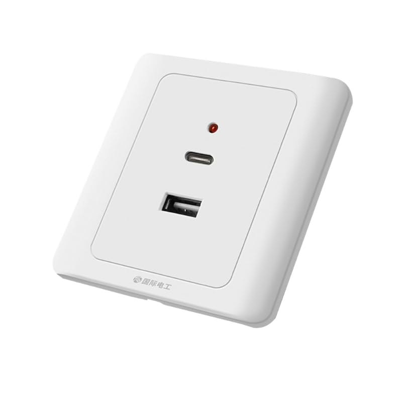 Professional USB Charger Wall Outlet USB Receptacle Tamper Resistant Receptacle Plug Simple Installation for Home Office Double Output Intelligent Fast Charging