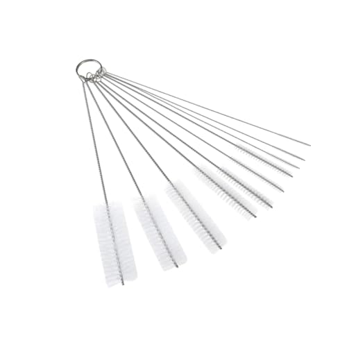 Ipetboom Stainless Steel Straw Brush Tube Wash Brush Water Bottle Straw Pipe Cleaner Brush Test Tube Brush Tube Bottle Brush Water Brush Straw Tube Pipe Cleaner Tube Cleaner Jar White