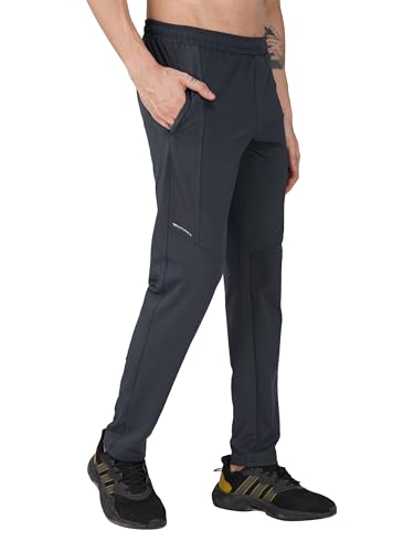 Image of Men's FlexFlow Trackpants - 4-Way Taiwan Stretch Fabric | Ultra-Soft, Heavy-Duty | Gym, Running, Lounge Wear with Zip Pockets