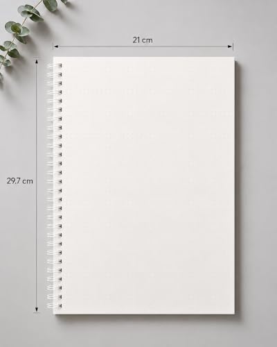 Image of PaperO A4 Dot Grid Notebook | 5MM Dot Design | A4 Size (8.5 x 11 inches) | 100 GSM 50 Sheet | Ideal for Architects & Designers | Kraft Cover | (Millboard Cover Dot Grid)