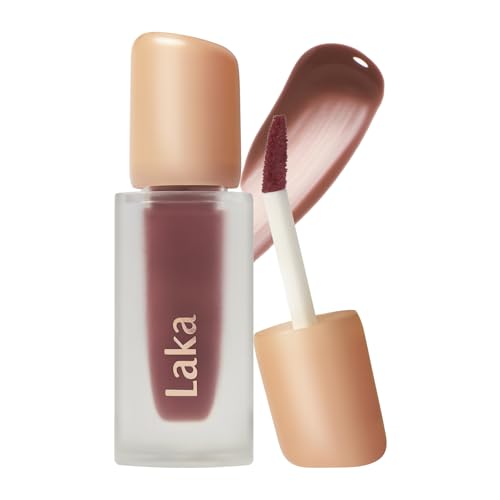 Laka Fruity Glam Tint | Glowing Korean Lip Tint with Hydrating Lightweight Texture | Buildable Color, Non-Sticky High Shine Gloss | K-Beauty Korean Makeup | #121 Nut, 0.15oz