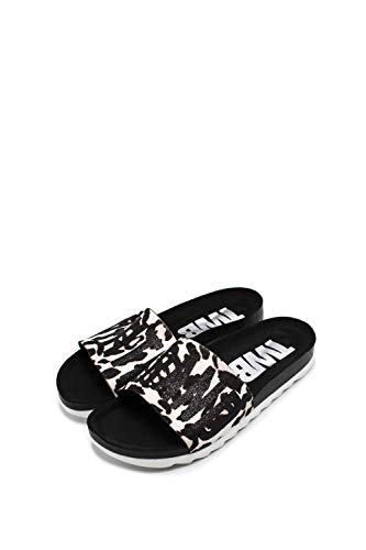 The White Brand Bio, Sandali Punta Aperta Donna, Multicolore (Zebra Zebra), 36 EU