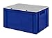 Produktbild Design Eurobox Stapelbox Lagerbehälter Kunststoffbox in 5 Farben und 16 Größen mit transparentem Deckel (matt) (blau, 60x40x33 cm)