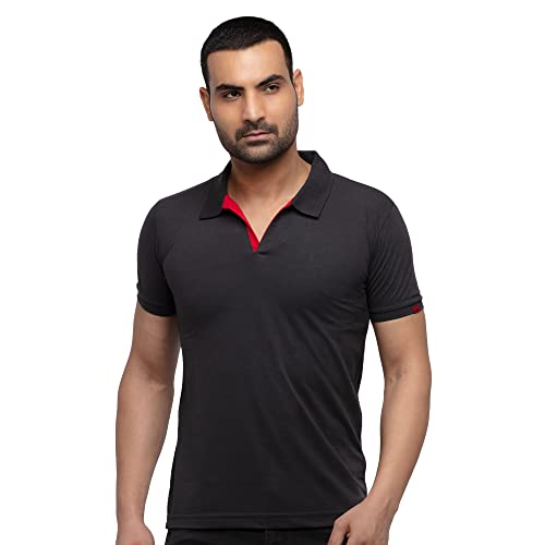 Image of Status Quo Men's Polo T-Shirt | Rich Cotton Blend | Slim Fit | All Day Comfort | Contrast Inner Placket | Polo Collar